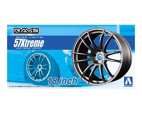 Aoshima 5301 1/24 RIMS & TIRES "GRAM LIFGTS EXTREME 18" (8278185771245)