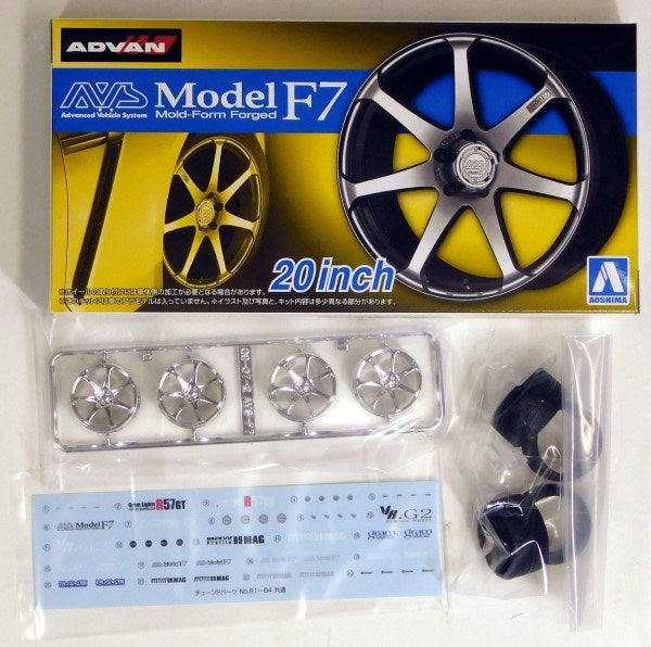 Aoshima 5516 1/24 RIMS & TIRES "AVS MODEL F7 20" - Hobby City NZ (7788003524845)