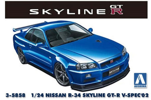 Aoshima 5858 1/24 NISSAN R-34 SKYLINE GT-R V-SPEC'02 (8278344859885)