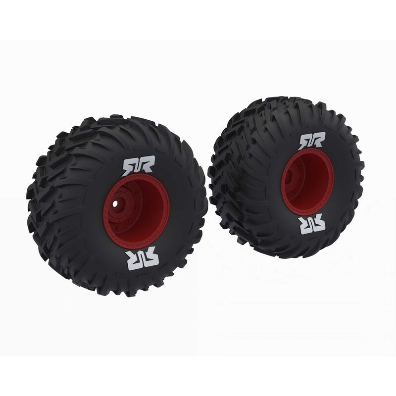 Arrma dBoots Cut Chevron MT Glued RC Tyre Set Red