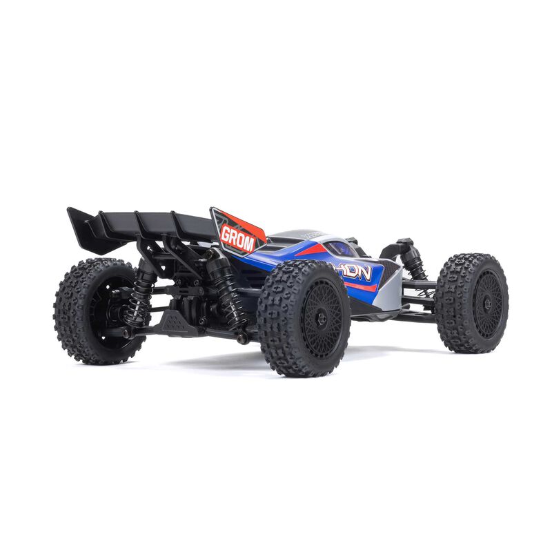 ARRMA ARA2106T1 TYPHON GROM MEGA 380 Brushed 4X4 Small Scale Buggy RTR with Battery & Charger, Blue/Silver - Hobby City NZ