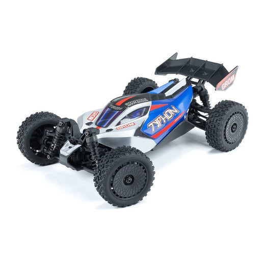 ARRMA ARA2106T1 TYPHON GROM MEGA 380 Brushed 4X4 Small Scale Buggy RTR with Battery & Charger, Blue/Silver (9250444837101)
