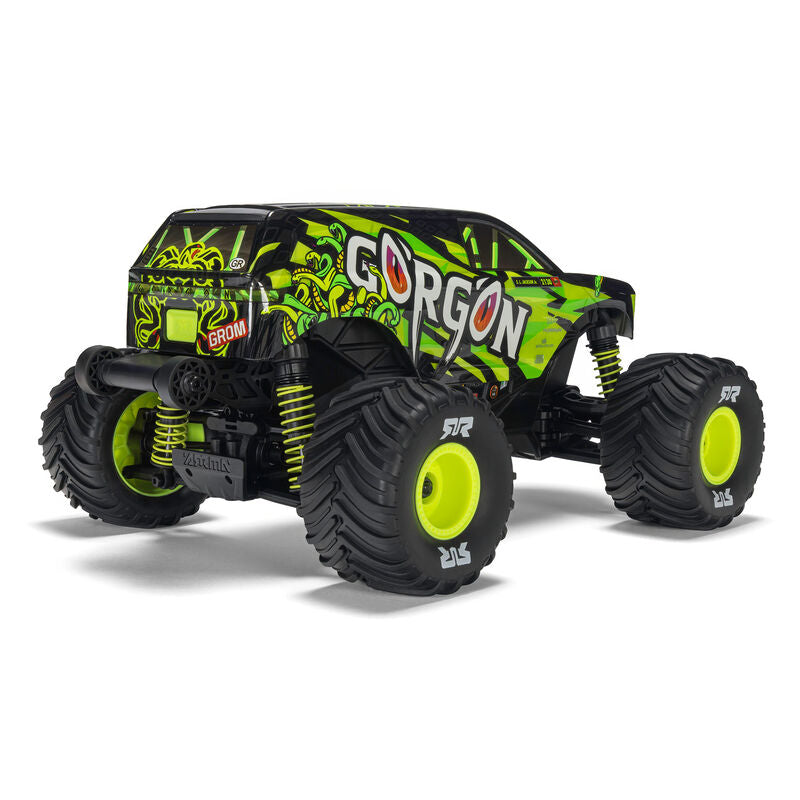 ARRMA ARA2130T1 1/16 GORGON GROM 4X4 RTR Brushed Monster Truck (Battery & Charger Included), Yellow - Hobby City NZ