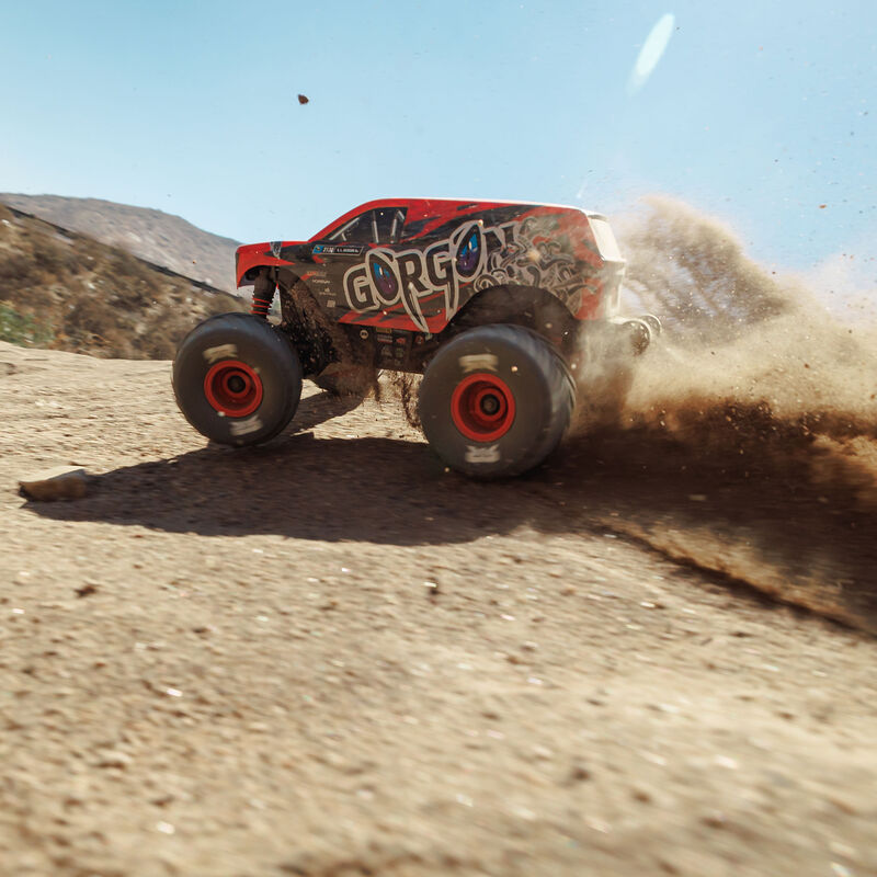 ARRMA ARA2130T2 1/16 GORGON GROM 4X4 RTR Brushed Monster Truck (Battery & Charger Included), Red - Hobby City NZ