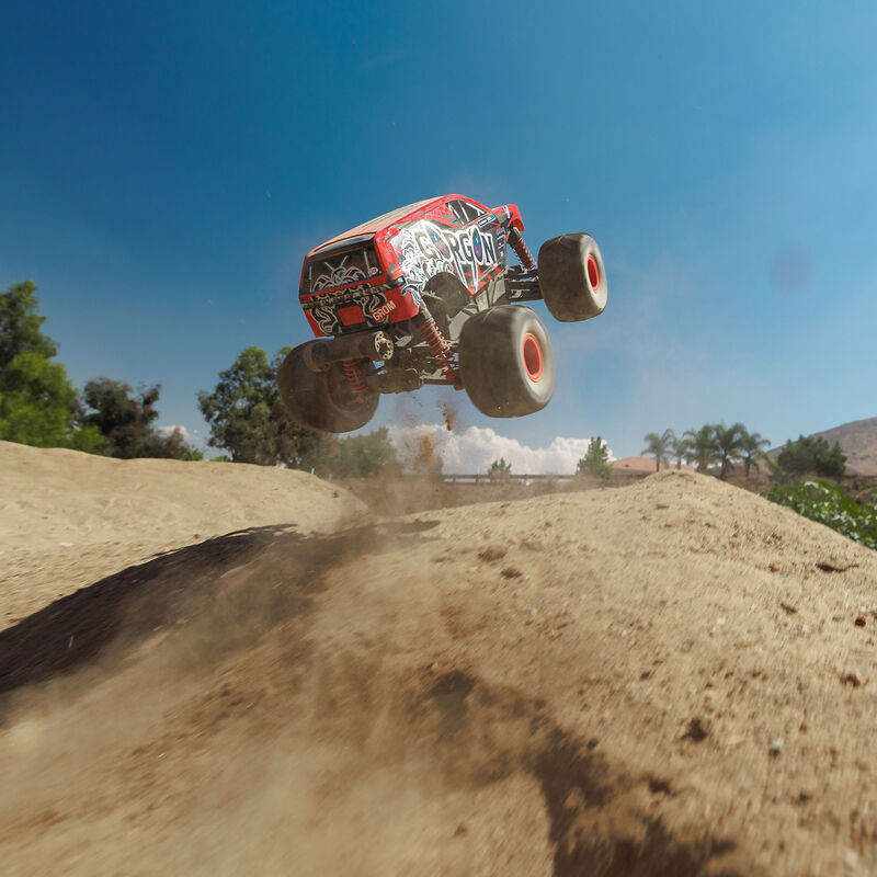 ARRMA ARA2130T2 1/16 GORGON GROM 4X4 RTR Brushed Monster Truck (Battery & Charger Included), Red - Hobby City NZ