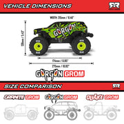 ARRMA ARA2130T2 1/16 GORGON GROM 4X4 RTR Brushed Monster Truck (Battery & Charger Included), Red (9250445099245)
