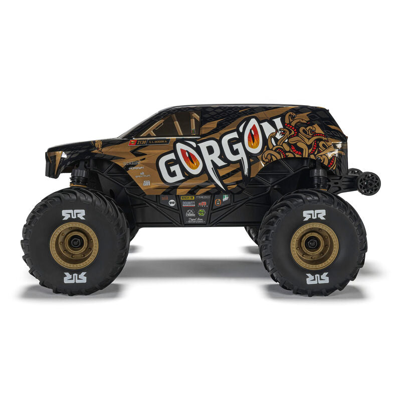 ARRMA ARA2130T3 1/16 GORGON GROM 4X4 RTR Brushed Monster Truck (Battery & Charger Included), Bronze - Hobby City NZ