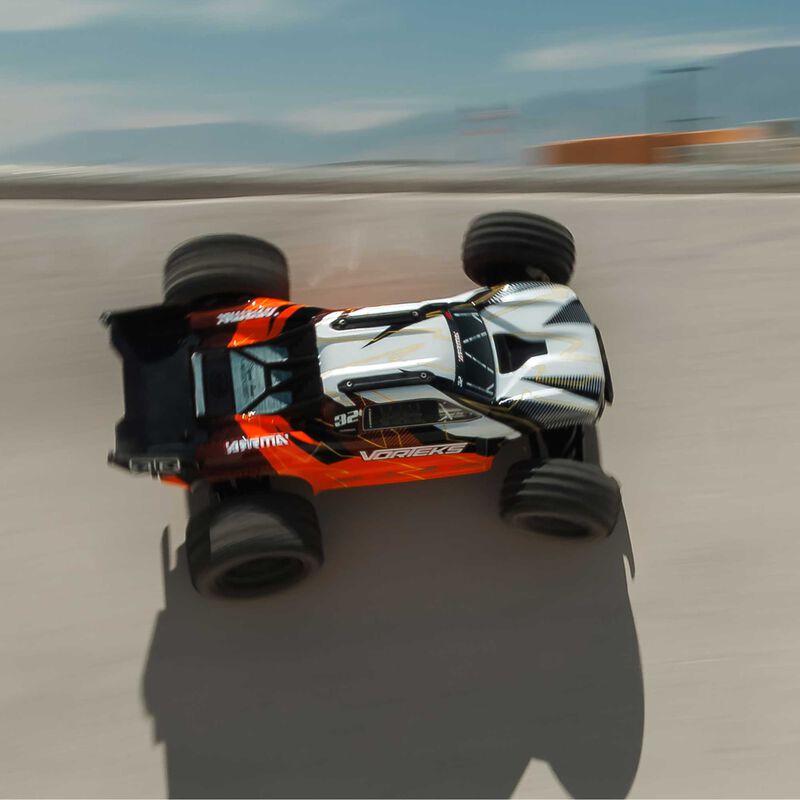 ARRMA ARA3205ST1+SPMXPSS100 1/10 VORTEKS MEGA 550 Brushed 2WD Stadium Truck RTR with Battery &amp; Charger, Orange