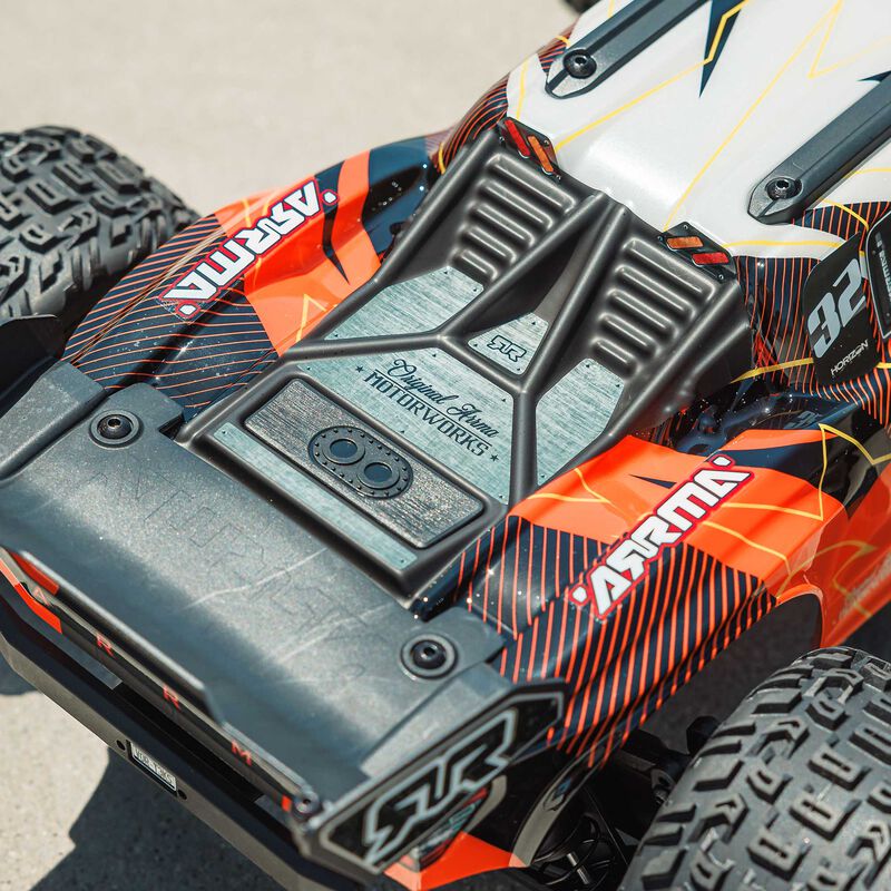 ARRMA ARA3205ST1+SPMXPSS100 1/10 VORTEKS MEGA 550 Brushed 2WD Stadium Truck RTR with Battery &amp; Charger, Orange
