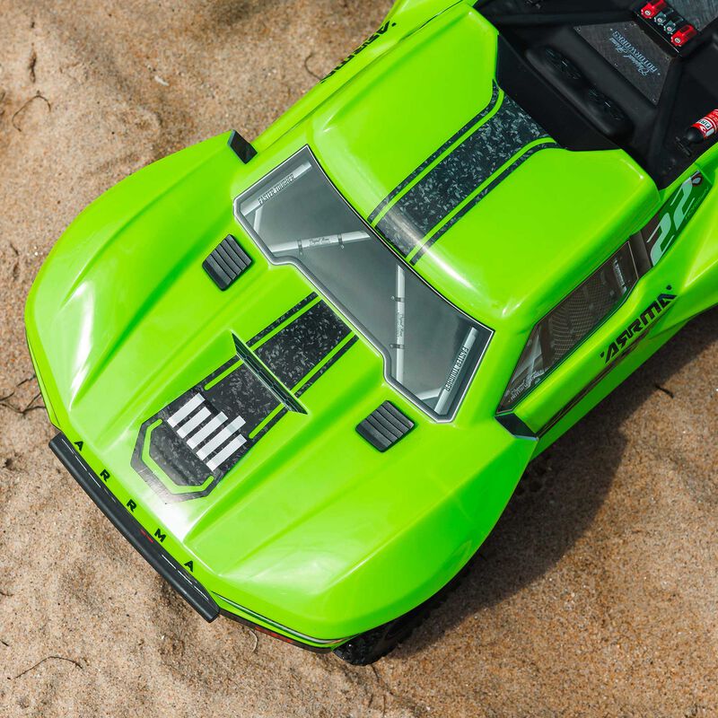 ARRMA ARA3221T1+SPMXPSS100 1/10 FURY MEGA 550 2WD Short Course Truck RTR, Green (Requires Battery and Charger)