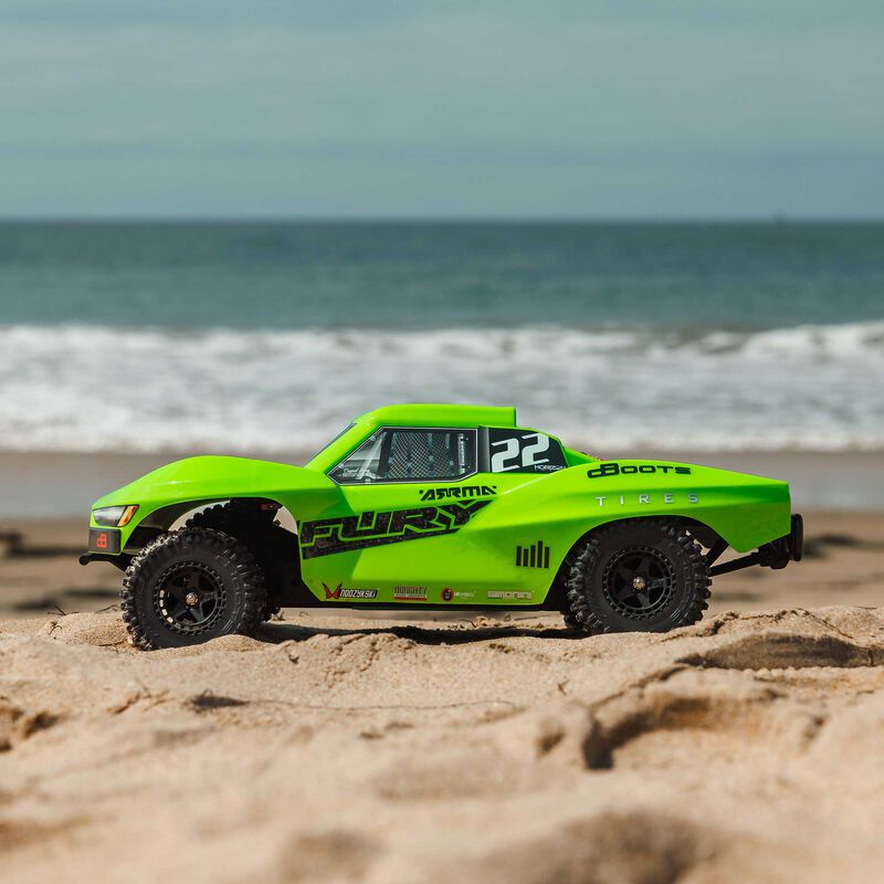 ARRMA ARA3221T1+SPMXPSS100 1/10 FURY MEGA 550 2WD Short Course Truck RTR, Green (Requires Battery and Charger)