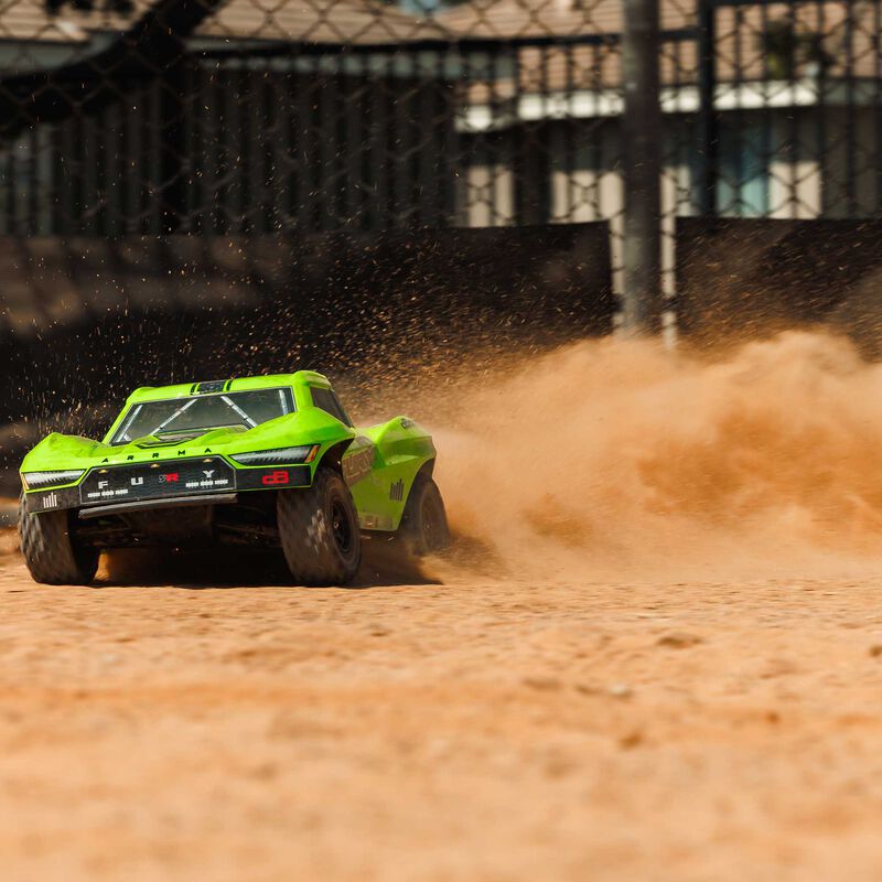 ARRMA ARA3221T1+SPMXPSS100 1/10 FURY MEGA 550 2WD Short Course Truck RTR, Green (Requires Battery and Charger)