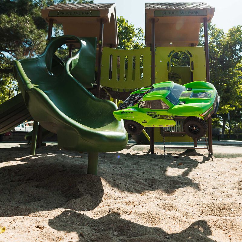 ARRMA ARA3221T1+SPMXPSS100 1/10 FURY MEGA 550 2WD Short Course Truck RTR, Green (Requires Battery and Charger)