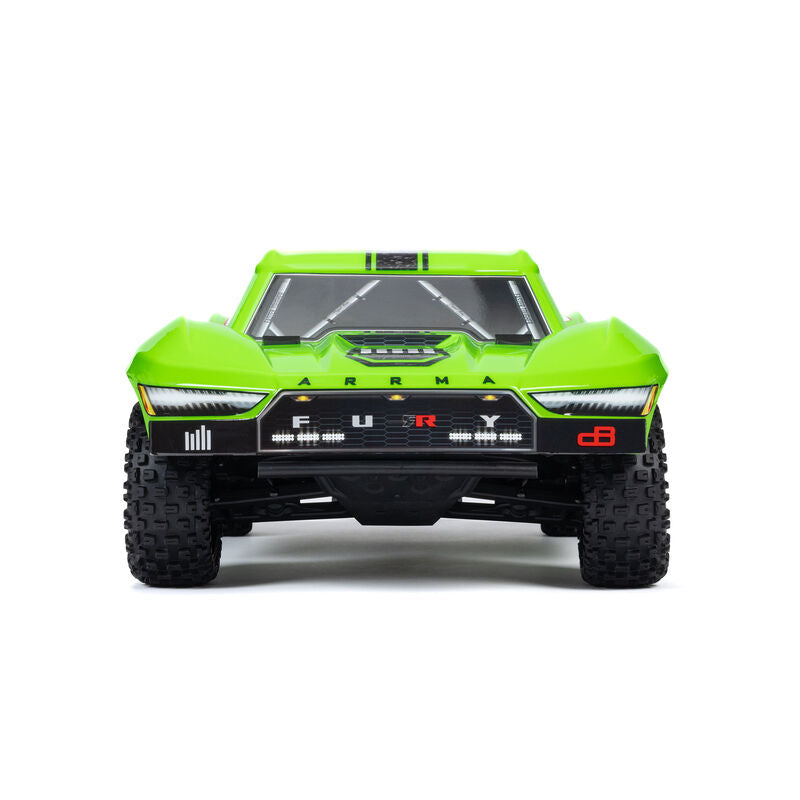 ARRMA ARA3221T1+SPMXPSS100 1/10 FURY MEGA 550 2WD Short Course Truck RTR, Green (Requires Battery and Charger)
