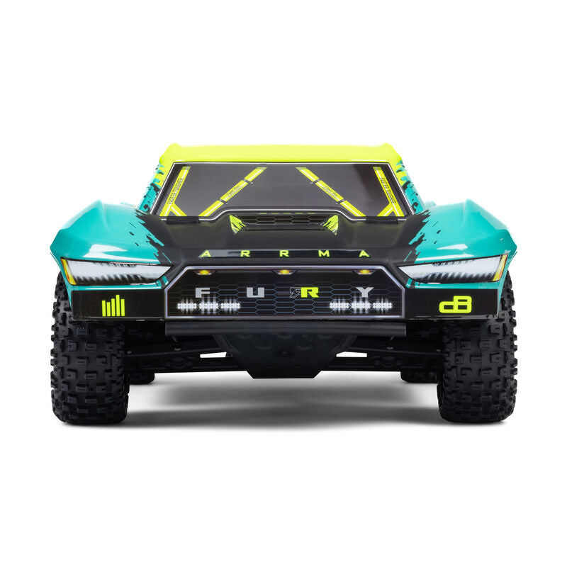 ARRMA ARA3521T2+SPMX52S50H5 1/10 FURY 223S BLX Brushless 2WD Short Course Truck RTR with DSC, Green
