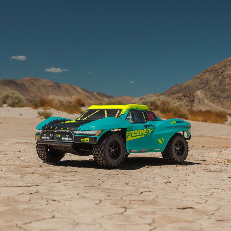 ARRMA ARA3521T2+SPMX52S50H5 1/10 FURY 223S BLX Brushless 2WD Short Course Truck RTR with DSC, Green
