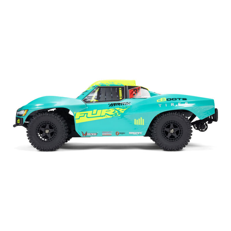 ARRMA ARA3521T2+SPMX52S50H5 1/10 FURY 223S BLX Brushless 2WD Short Course Truck RTR with DSC, Green