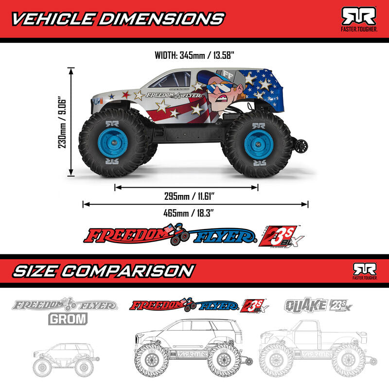 ARRMA Freedom Flyer 223S RTR with LiPo Battery and Charger RC Stadium Truck 1/10 Scale (2)
