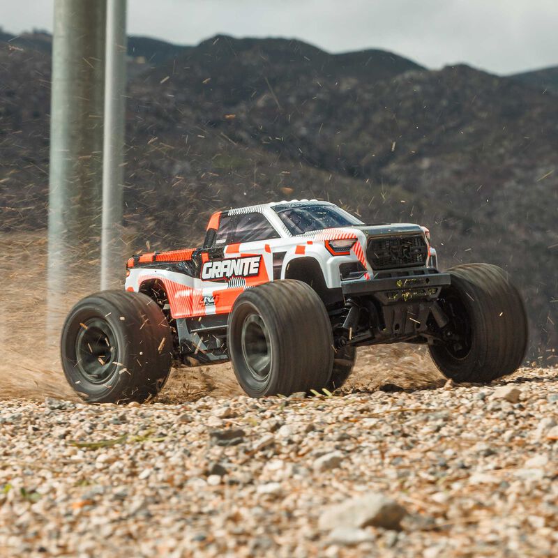 ARRMA ARA4202V4T3 1/10 GRANITE MEGA 665 4X4 RTR Brushed Monster Truck, Orange (Requires Battery and Charger) - Hobby City NZ