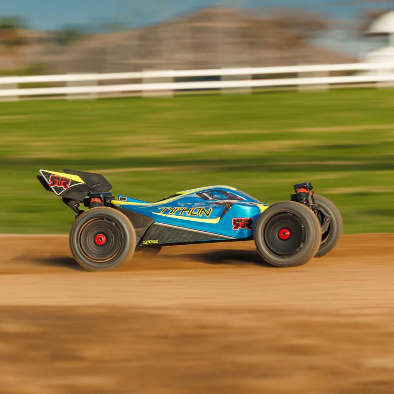 ARRMA ARA4206V4T1+SPMXPSS200 1/8 TYPHON MEGA 665 4X4 RTR Brushed Buggy, Blue  (Requires Battery and Charger)