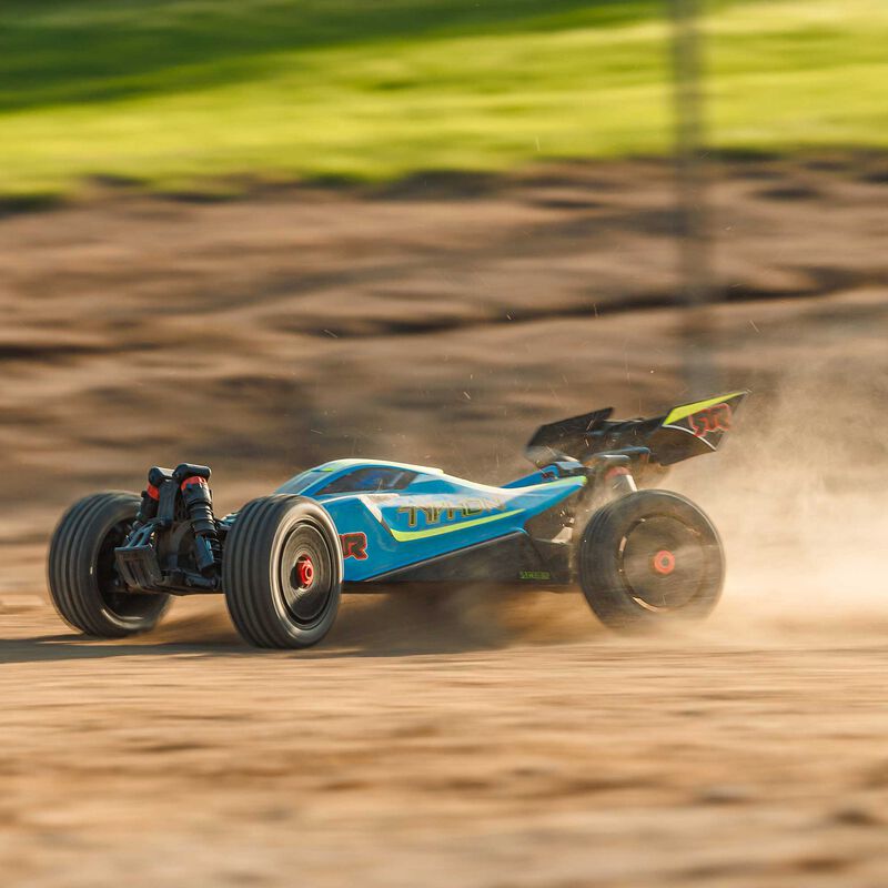 ARRMA ARA4206V4T1+SPMXPSS200 1/8 TYPHON MEGA 665 4X4 RTR Brushed Buggy, Blue  (Requires Battery and Charger)