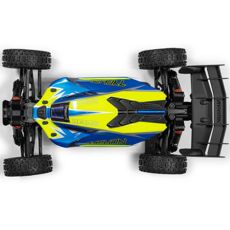 ARRMA ARA4206V4T1+SPMXPSS200 1/8 TYPHON MEGA 665 4X4 RTR Brushed Buggy, Blue  (Requires Battery and Charger)