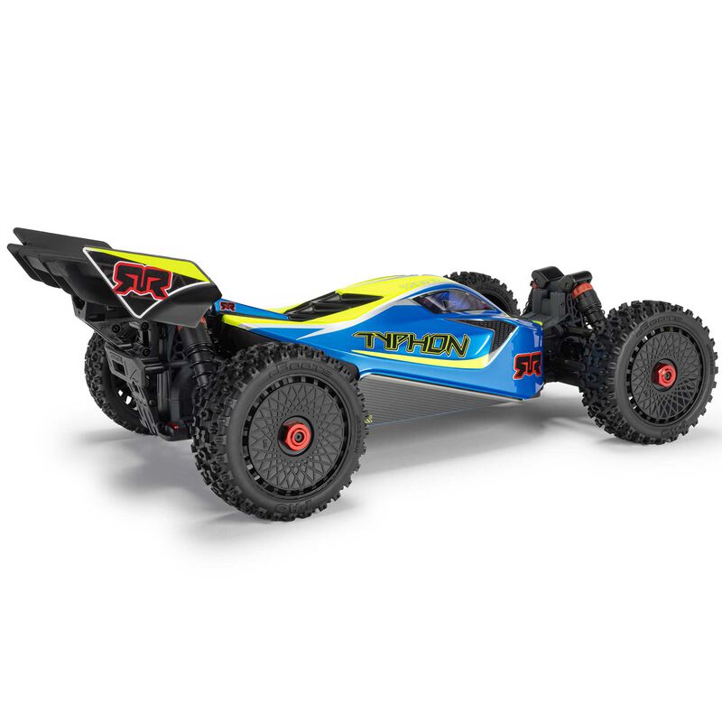 ARRMA ARA4206V4T1+SPMXPSS200 1/8 TYPHON MEGA 665 4X4 RTR Brushed Buggy, Blue  (Requires Battery and Charger)