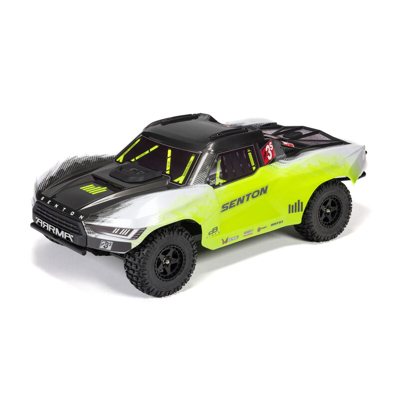 ARRMA ARA4303V4T1+GA5300-3S60-HC-EC5 1/10 SENTON 223S BLX Brushless 4X4 Short Course Truck RTR with DSC, Yellow plus Gens Ace 5300mAh 3S 11.1v 60C Hardcase Lipo Battery 138x46x38mm 406g with EC5 Combo