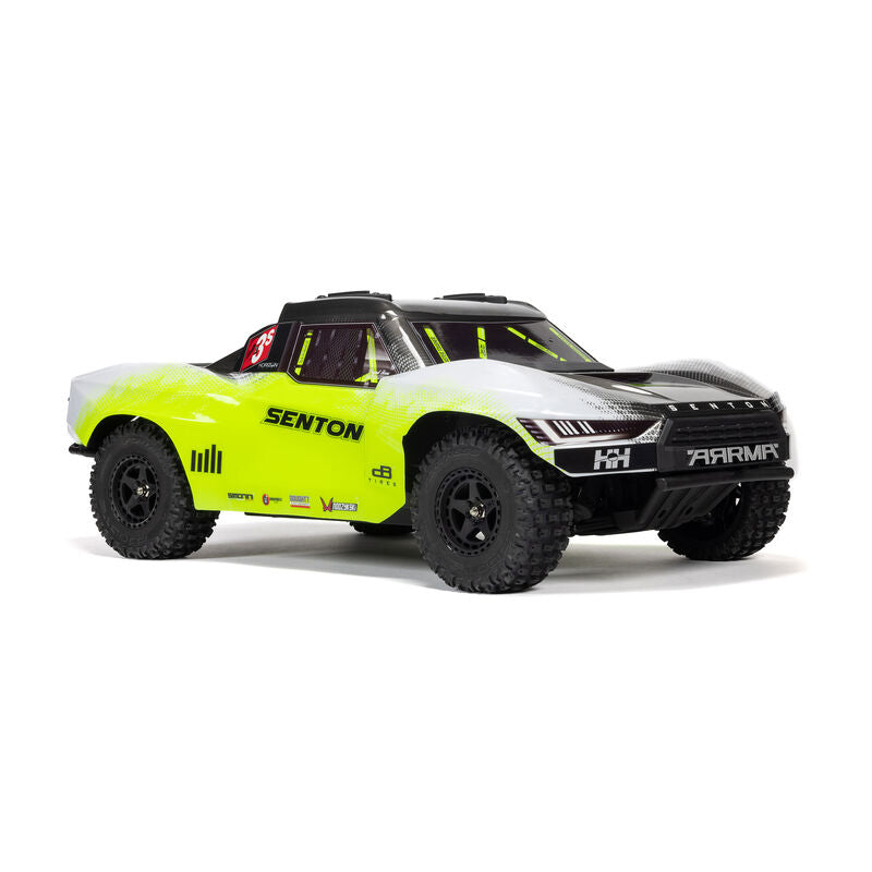 ARRMA ARA4303V4T1+GA5300-3S60-HC-EC5 1/10 SENTON 223S BLX Brushless 4X4 Short Course Truck RTR with DSC, Yellow plus Gens Ace 5300mAh 3S 11.1v 60C Hardcase Lipo Battery 138x46x38mm 406g with EC5 Combo