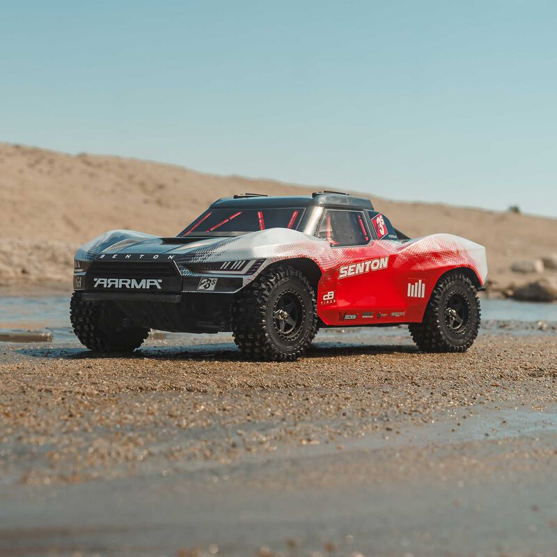 ARRMA ARA4303V4T2+GA5300-3S60-HC-EC5 1/10 SENTON 223S BLX Brushless 4X4 Short Course Truck RTR with DSC, Red