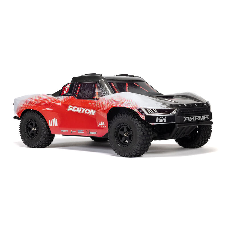 ARRMA ARA4303V4T2+GA5300-3S60-HC-EC5 1/10 SENTON 223S BLX Brushless 4X4 Short Course Truck RTR with DSC, Red