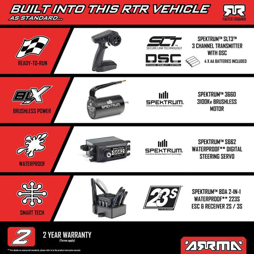 ARRMA ARA4306V4T4 1/8 TYPHON 223S BLX Brushless 4X4 Buggy RTR with DSC, Blue (9250449785069)