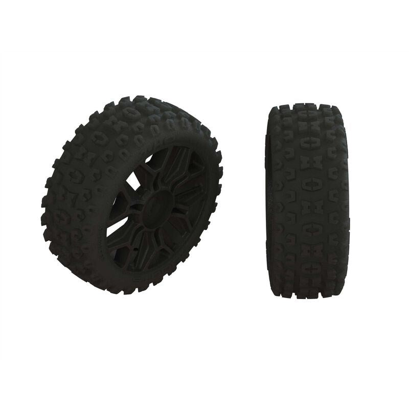 ARRMA 550088 Dboots '2HO' Tire Set Glued Gun Metal (2) - Hobby City NZ