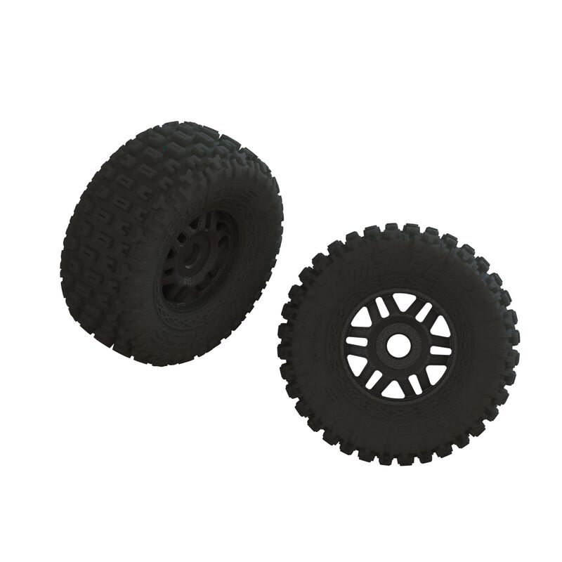 ARRMA ARA550110 dBoots FORTRESS LP Tire Set Glued Black (1 Pair) - Hobby City NZ (8499676446957)