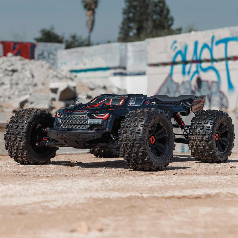 ARRMA ARA5808V2T1+GA7200-4S60-HC_X2 1/5 KRATON V2 4X4 8S BLX EXB Brushless Monster Truck RTR, Black