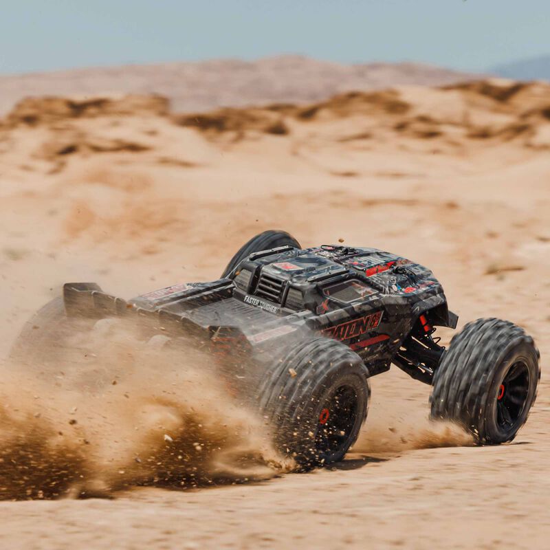ARRMA ARA5808V2T1+GA7200-4S60-HC_X2 1/5 KRATON V2 4X4 8S BLX EXB Brushless Monster Truck RTR, Black