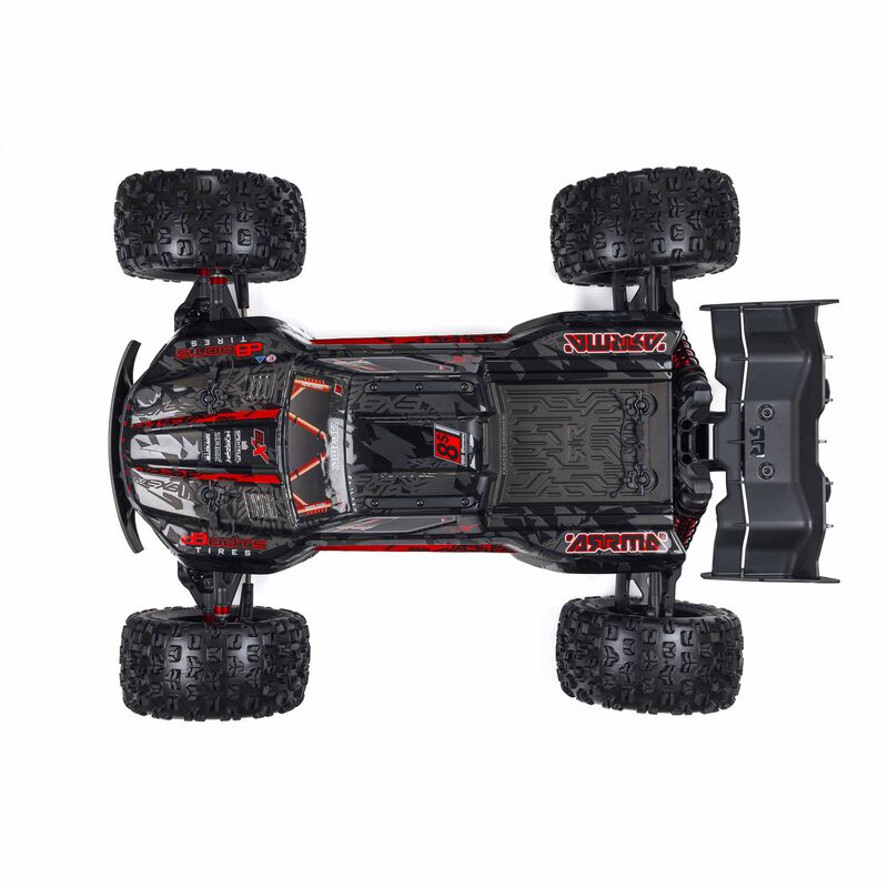ARRMA ARA5808V2T1+GA7200-4S60-HC_X2 1/5 KRATON V2 4X4 8S BLX EXB Brushless Monster Truck RTR, Black