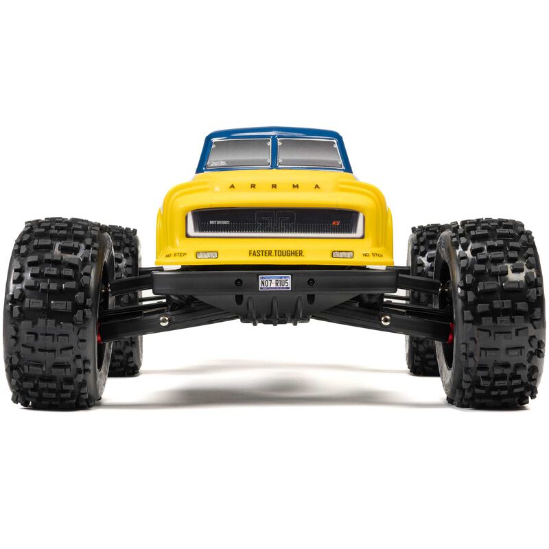 ARRMA ARA8611V6T2+GA7200-4S60-HC 1/8 NOTORIOUS 6S V6 4X4 BLX Brushless Stunt Truck RTR, Blue