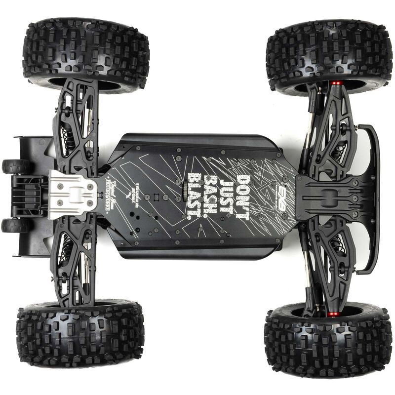 ARRMA ARA8611V6T2+GA7200-4S60-HC 1/8 NOTORIOUS 6S V6 4X4 BLX Brushless Stunt Truck RTR, Blue