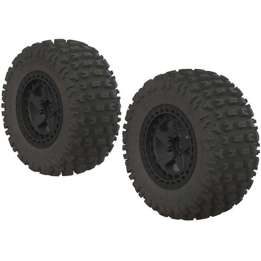 Arrma C9630 AR550042 Fortress SC Tire Set Glued Black (2) (8531201360109)