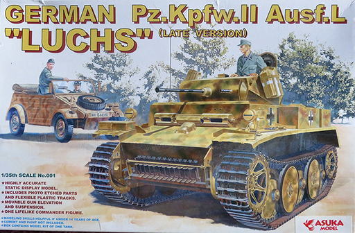 Asuka Model 35-001 Asuka 1/35 German Pz.Kpfw.II Ausf.L "LUCHS" (Late version) Plastic Model Kit - Hobby City NZ (8964710629613)