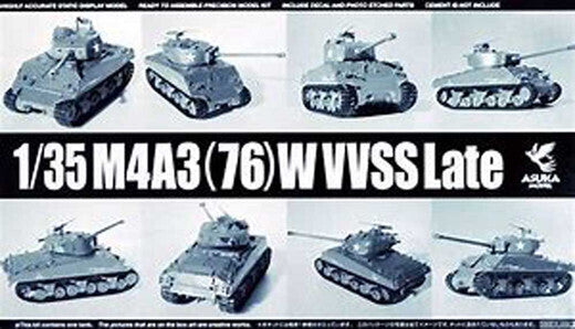 Asuka Model 35-043 Asuka 1/35 M4A3(76)W VVSS Late Plastic Model Kit - Hobby City NZ (8964711645421)