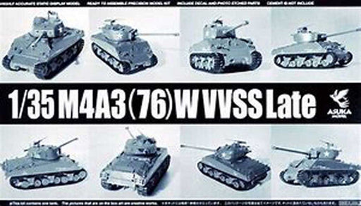 Asuka Model 35-043 Asuka 1/35 M4A3(76)W VVSS Late Plastic Model Kit - Hobby City NZ (8964711645421)