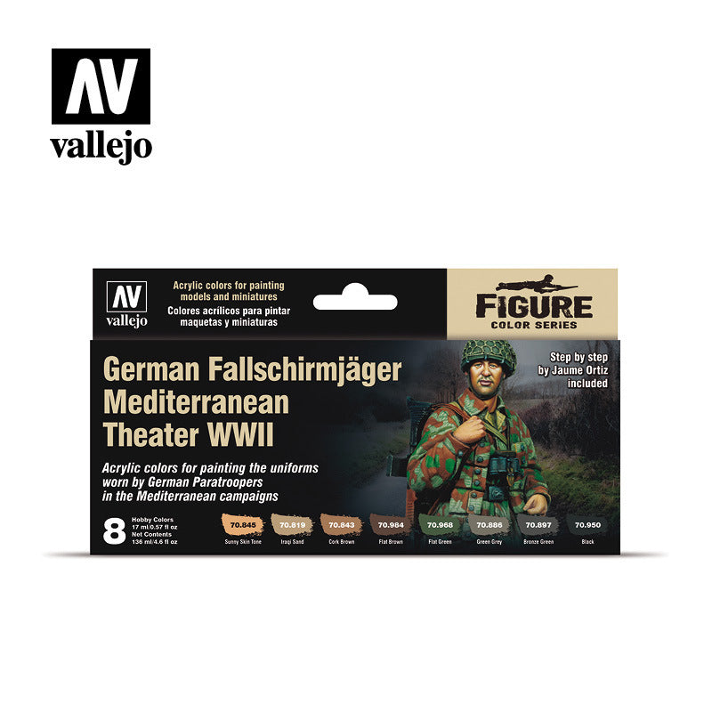 Vallejo 70188 Model Color German Fallschirmjager Mediterranean Theater WWII Acrylic Paint Set - Hobby City NZ (8964713054445)