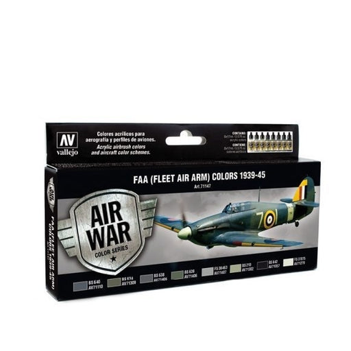 Vallejo AV71147 Model Air Fleet Air Arm (Faa) 1939-45  8 Colour Set - Hobby City NZ (8938315743469)