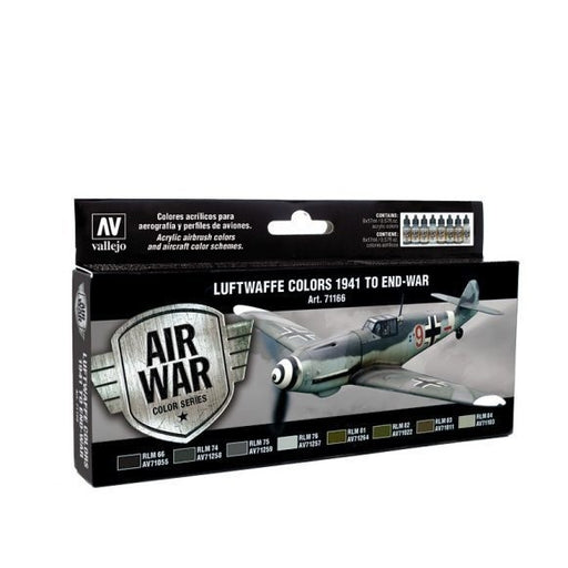 Vallejo AV71166 Model Air Luftwaffe Colors 1941 To End-War  8 Colour Set - Hobby City NZ (8938316988653)
