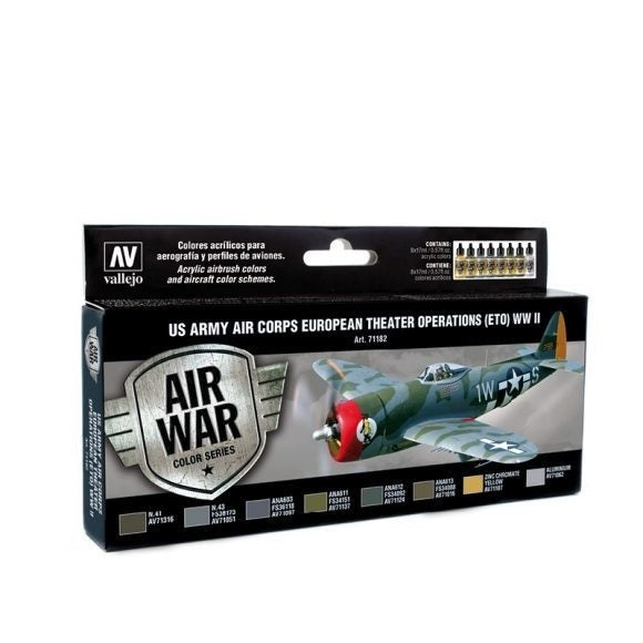 Vallejo AV71182 Model Air Us Army Air Corps European Theater Op. (Eto) Wwii  8 Colour Set - Hobby City NZ (8938317840621)