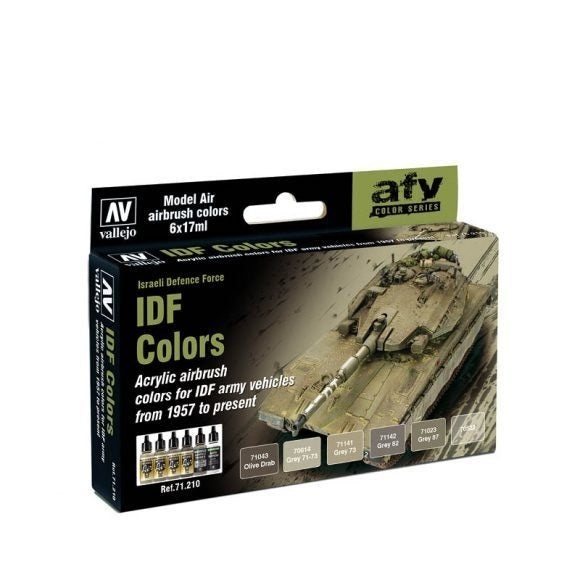 Vallejo AV71210 Model Air Idf Colors  6 Colour Set - Hobby City NZ (8938319577325)