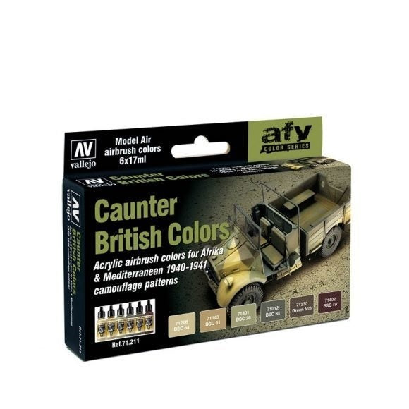 Vallejo AV71211 Model Air British Caunter Colors 1940-1941 6 Colour Set - Hobby City NZ (8938319642861)