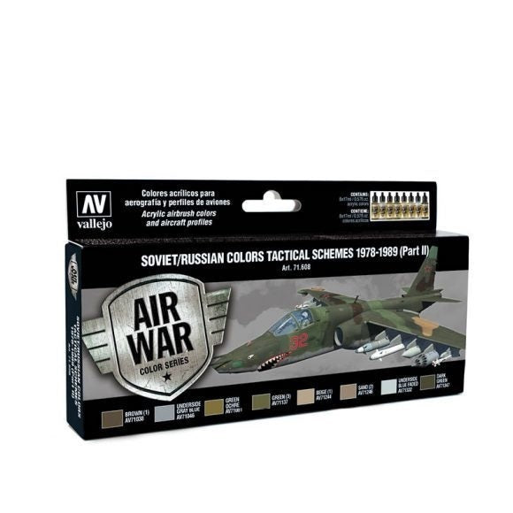 Vallejo AV71608 Model Air Soviet / Russian Colors Tactical Schemes 1978-1989 (Part Ii)  8 Colour Set - Hobby City NZ (8938329243885)